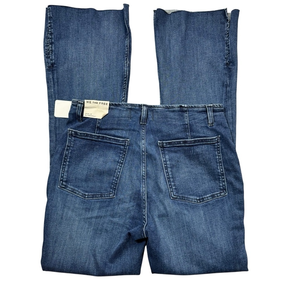 NWT New Free People We The Free Level Up Slit Slim Flare Night Sky Jeans Size 31 - Picture 5 of 13